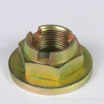 Metric Slotted Brass Hex Slotted Nut M20